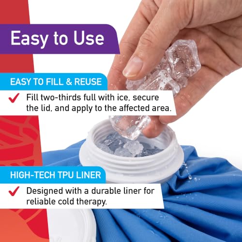 Reusable Ice Pack for Injuries - 9 Inch Cold Therapy Bag - Blue - Ice Bag