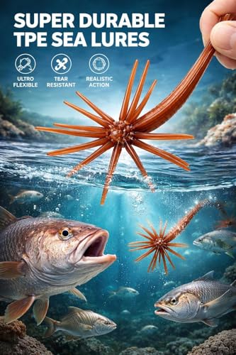 Dark Green Sea Urchin Bait for Bass Fishing Lures 4.3In - Pack of 6