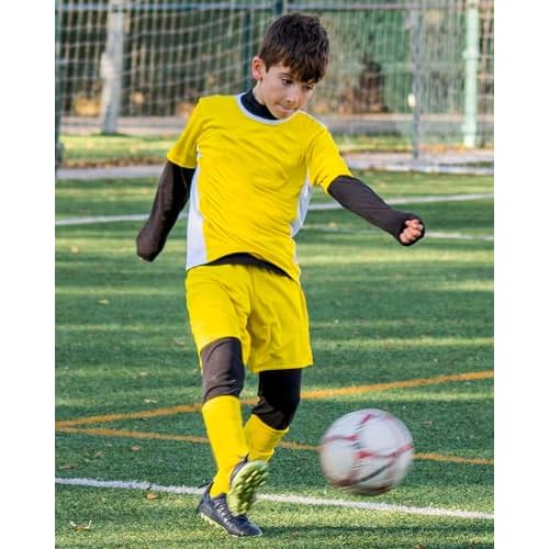 Blueleaf Youth Boys' Thermal Compression Shirt Mock Neck Long Sleeve Fleece Lined Base Layer Football Baseball Undershirt