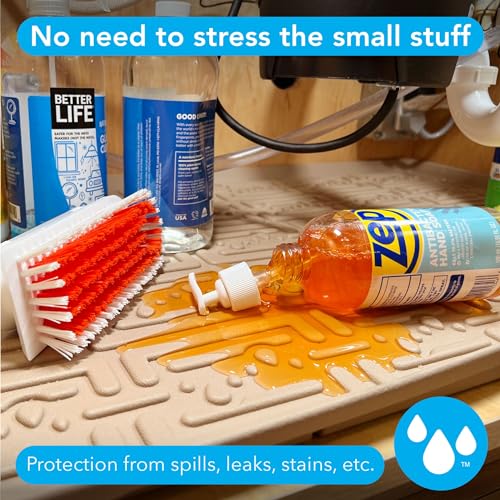 Xtreme Mats Waterproof Under Sink Mat - Grey, 34.25 x 22.25 Inches, Leak-Proof Cabinet Protector