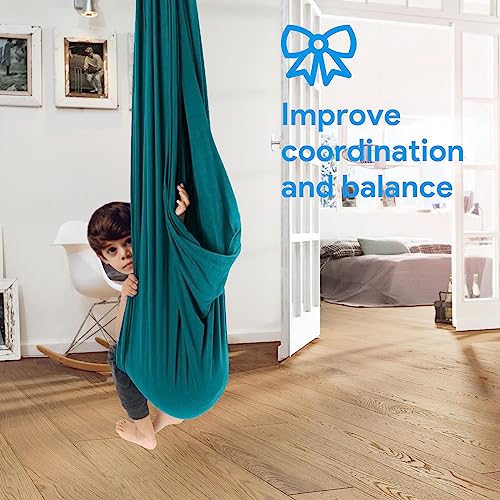 Sensory Therapy Swing for Kids & Adults, Indoor Outdoor Cuddle Swing - Green 110x59