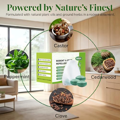28 Pack Natural Peppermint Oil Pest Repellent - Mice, Rats, Spiders & More