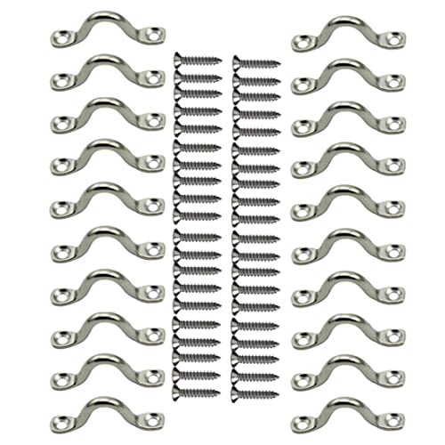 20Pcs Stainless Steel Bimini Boat Top Pad Eye for Kayak Canoe Rigging