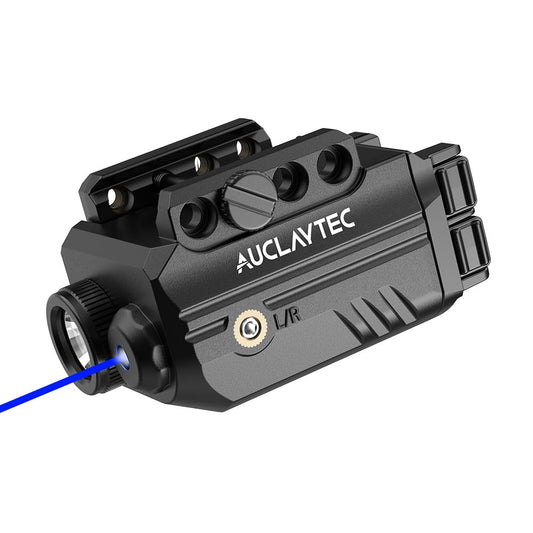 AUCLAYTEC Pistol Light Laser Combo with USB-C Charging, 500 Lumen Blue Beam Sight Tactical Flashlight for Subcompact Compact Pistol and Picatinny Rail