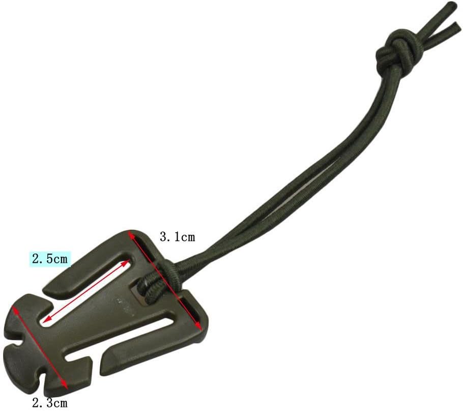 Jadedragon Multipurpose Tactical 360 Rotation D-Ring Clips/Locking Carabiner/Hydration Tube Clips/Elastic String Strap Management Tool for MOLLE Webbing Attachment Backpacks