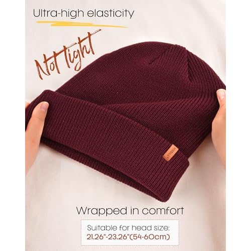 Beanie Hats for Women Men Winter Hats Womens Knitted Slouchy Beanies Cuffed Skull Cap Warm Ski Hat