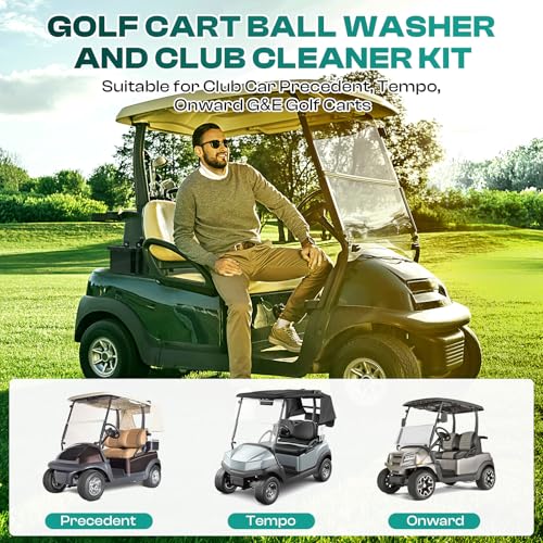 Golf Ball and Club Washer Kit for Club Car Precedent Onward Tempo Electric Gas Carts