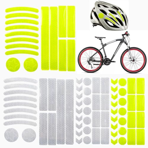 80pcs Reflective Stickers Set, Multi Shapes Bicycle Reflective Decals, Waterproof Outdoor Safety Warning Reflective Stickers for Night Visibility£¨2 Colors£©
