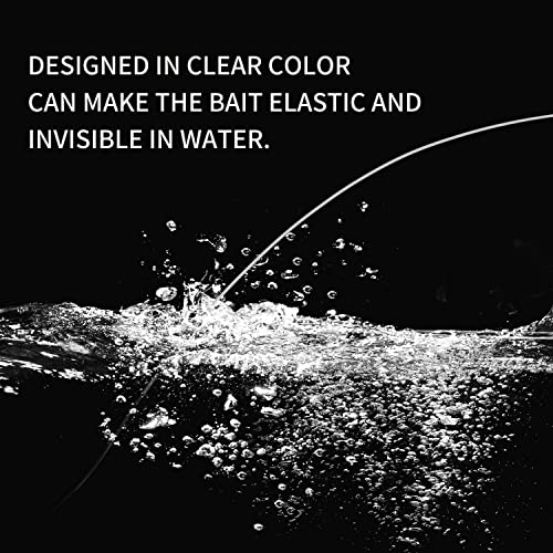 Elastic Fishing Bait Line 656FT Spool 0.2mm Stretchy Invisible Sea Fishing Line for Bait Attachment - 10pcs