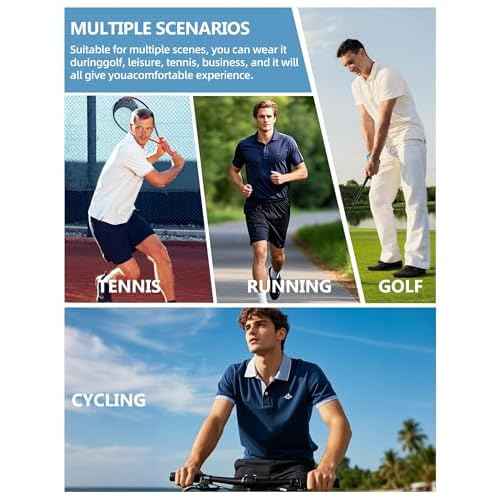 Golf Shirts for Men Printed Performance Moisture Wicking Short Sleeve Dry Fit Polo Shirts