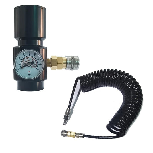 Aopkeo CO2 Low Pressure Regulator Adjustable Output 0-150psi Max Input 2000psi for Paintball Airsoft PCP Diving G1/2 Tanks (Regulator with Fill Whip)