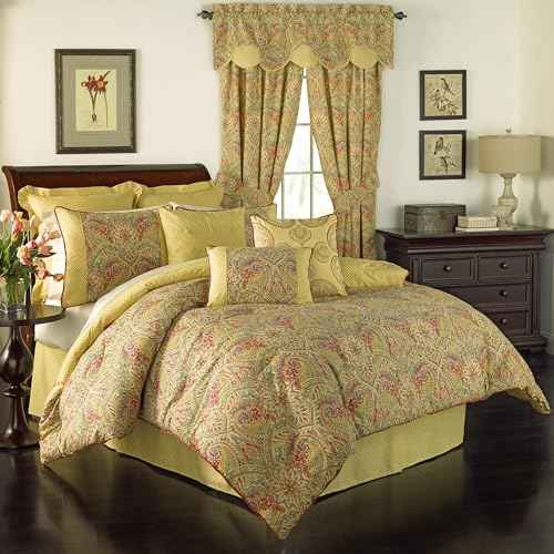 Waverly Swept Away Valances for Windows Rod Pocket Curtains for -Kitchen and Living Room, 60" x 18", Berry