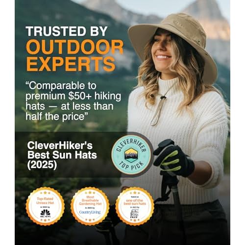 GearTOP Safari Hat for Men Sun Hats for Women UV Protection UPF 50+ Fishing, Gardening, Hiking Hat (22-23 1/2")