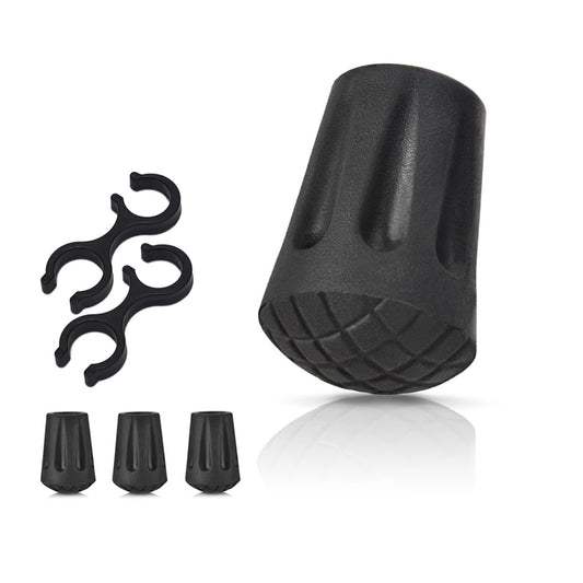 4Pcs Rubber Trekking Pole Tips - All-Terrain Accessories for Nordic Walking Poles with 11mm/0.43" Inner Diameter. Compatible with Most Standard Trekking/Hiking/Walking Poles/Sticks