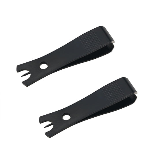 Ruiwaer 2PCS Black Stainless Steel Fishing Line Clipper Fishing Line Nipper Cutter Clipper with Hook Eye Cleaner Pin Fishing Stainless Steel Tool Black Fishing Nipper Line Cutter Cutting Tool