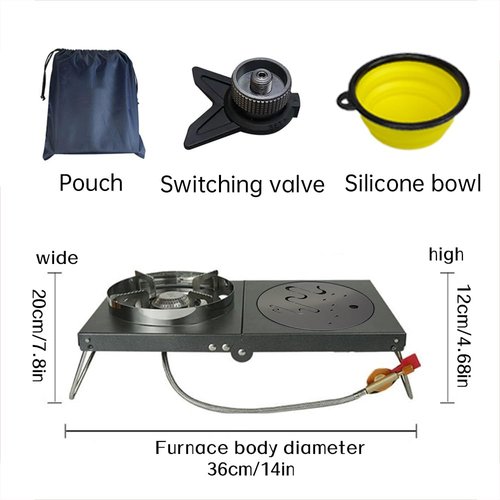 Portable Camping Gas Stove 4800W, Foldable Camp Stove Backpacking Stove with Piezo Ignition for Outdoor Backpacking Hiking and Picnic