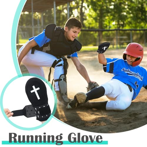 Geyoga Cross Baseball Sliding Mitt - Black, 10 x 4.9 Inches, for Hand Protection