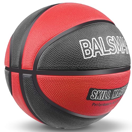 Kids Youth Basketball Size 4 - 25.5 Inch Rubber Indoor/Outdoor Ball - Black Red, Variation of THIS listing