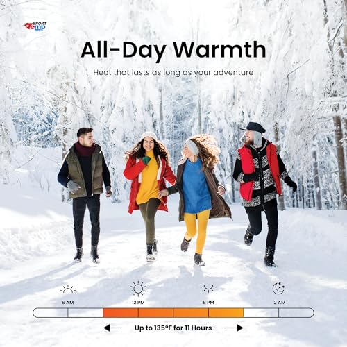 Hand Warmers - Up to 11 Hours of Heat, Super Long Lasting - Easy, All Natural - Air Activated, for Body, Hands & Toes - Odorless Hot Hand Warmer - Sport Temp