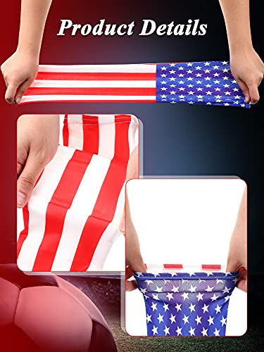 Medium Arm Sleeves for Men Women UV Sun Protection 8 Pairs - Patriotic Style
