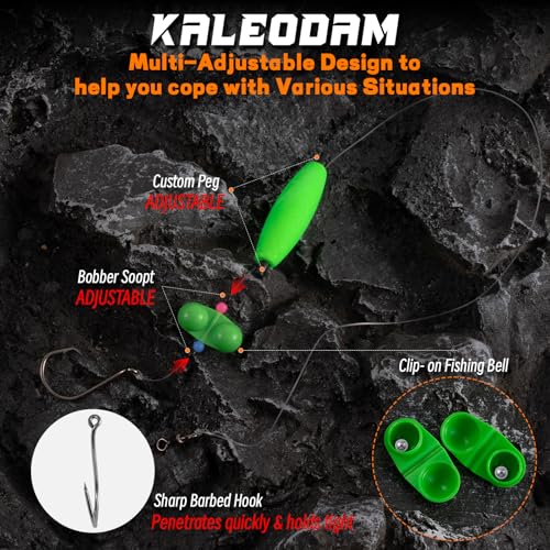6/0 Circle Hooks Catfish Rig with Floats - Multiple Colors 6PCS