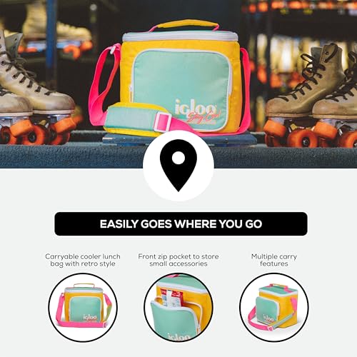 Igloo Lilac Breeze RETRO SQUARE LUNCH BAG