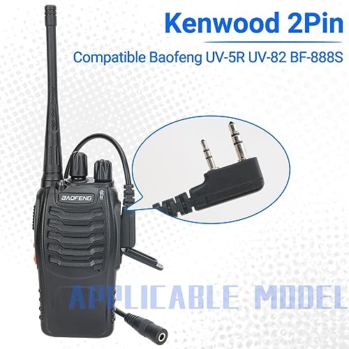 2 Pin to 3.5mm Headphone Adapter for Baofeng Walkie Talkies - Compatible UV-5R UV-82 UV-K5