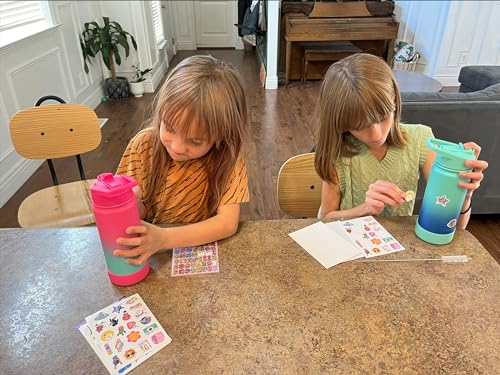 Insulated Water Bottle for Kids 16oz with Straw Lid - Purple Sky - School & Travel