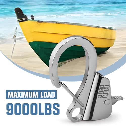 2 Pack Stainless Steel Boat Anchor Hooks - Quick Release Knotless System for 3/8"-5/8" Rope, Heavy Duty Marine Anchor Accessories