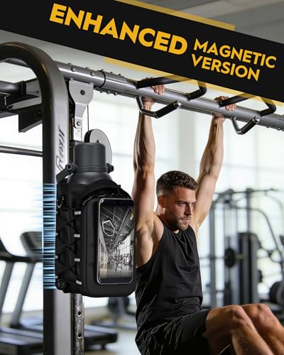 Magnetic Gym Bag with Water Bottle Holder & Phone Mount - Men’s Workout Organizer