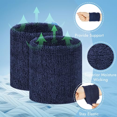 8 Pcs Sports Wrist Sweat Bands for Men & Women£¬ Absorbent Wrist Sweatbands Tennis Wristbands, Elastic Wrist Bands for Sweat for Basketball Tennis Football Gym Running Working Out