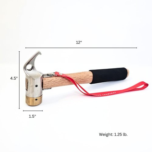 Camping Hammer for Tent Camping- High-Quality Steel & Solid Wood Handle with Cushion Grip - Tent Stake Hammer and Puller with Safety Strap, Heavy Duty Camping Mallet for Tent Stakes (Copper)