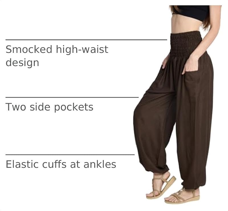 High-Waisted Boho Yoga Pants for Women - Tranquil Threads Harem Style