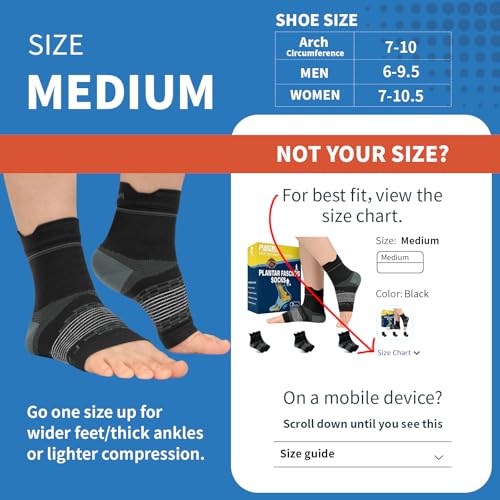 PAPLUS 3 Pairs Plantar Fasciitis Socks Women & Men - Ankle Compression Sleeve for Sprained Ankle, Heel Spur & Arch Support - Foot Brace for Achilles Tendonitis Relief, Arthritis Pain