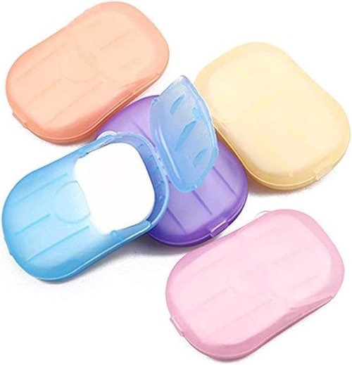 Zenarao 5 Boxes Sheets Colorful Disposable Soap Paper Hand Cleaner Fragrance Mini Color Soap Paper for school Indoor, Outdoor, Travel, Camping Hiking Soap Sheets