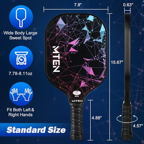 Pickleball Paddles, USAPA Approved Fiberglass Surface Pickleball Set with Pickleball Rackets, Pickleball Paddles Set ?for Men Women