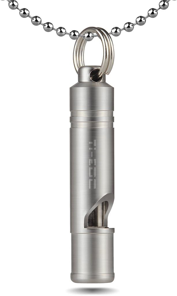 Titanium Emergency Whistle - Loud Portable Keychain for Survival, Hiking & Pet Training