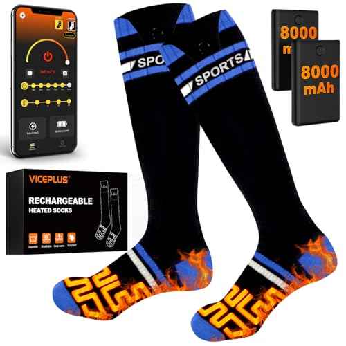 8000mAh*2 Heated Socks for Men Women with App Control,Large-Capacity Rechargeable Battery,360¡ÆHeating Warming,Electric Winter Socks,Foot Sole Heating,Foot Warmer for Skiing,Hiking,Hunting,Outdoor