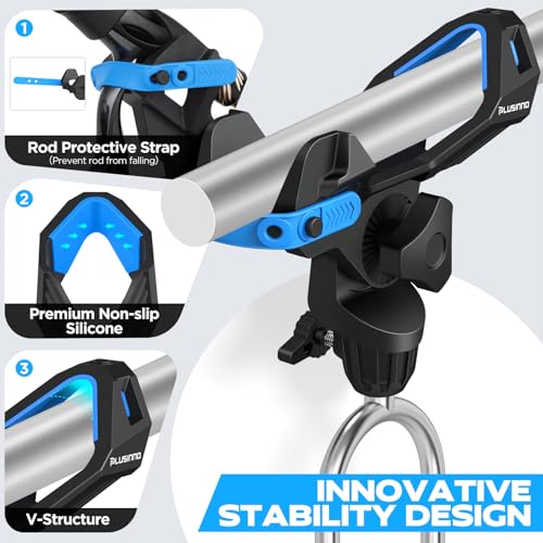 Ground Fishing Rod Holder 2 Pack - 360° Adjustable, Portable, Durable
