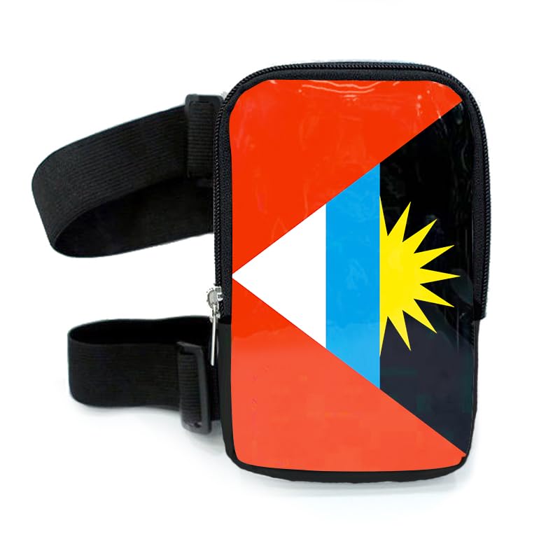 Antigua Flag Thigh Bag | Leg Harness for Women | Outdoor Waist Pouch | Carnival Hiking Travel Fanny Pack with Adjustable Straps | Antigua Barbuda