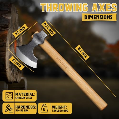 Dream Reach 16-Inch Viking Throwing Axes Set - Professional Steel Tomahawks for Axe Throwing