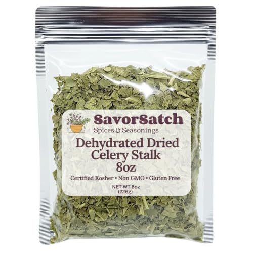 Dehydrated Celery Flakes 8oz Resealable Pouch for Cooking, Soups & Emergency