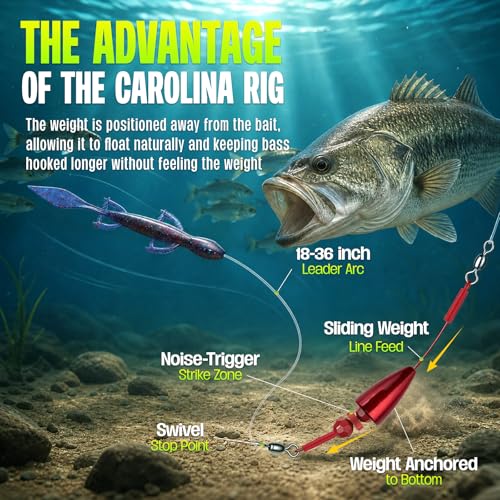 Pre-Rigged Carolina Rig with Beads & Swivels - Saltwater & Freshwater Fishing - Blood / 3/16oz