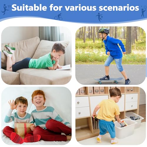 Kids Socks 12 Pairs Toddler Ankle Athletic Socks with Tab - 10-14 Years Multicolored