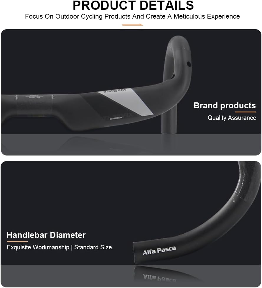 Alfa Pasca Carbon Handlebars Road Bike Drop HandleBars 31.8 Canbon Areo Drop Handle Bar bike components & parts Lightweight 3K Matte 400/420/440mm