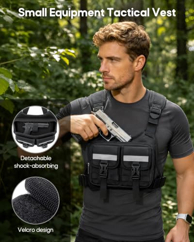 RAINSMORE Black Outdoor Sports Chest Bag for Men Running & Tactical Use