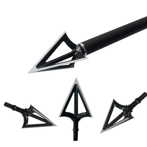 Bgary Broadheads 100 Grain Fixed Blades Archery Broadheads for Crossbow Recurve Bow and Compound Bow 6 Pcs Black