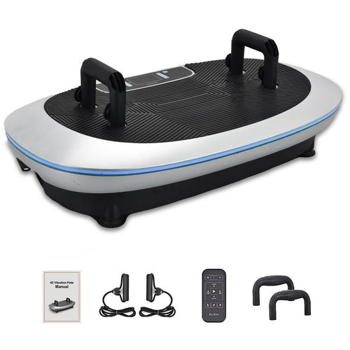 EILISON 4D Vibration Plate Exercise Machine - 3 Powerful Silent Motors Oscillation, Linear, Pulsation for Home Fitness - Full Body Viberation Machine for Recovery & Tonning(4D Silver)