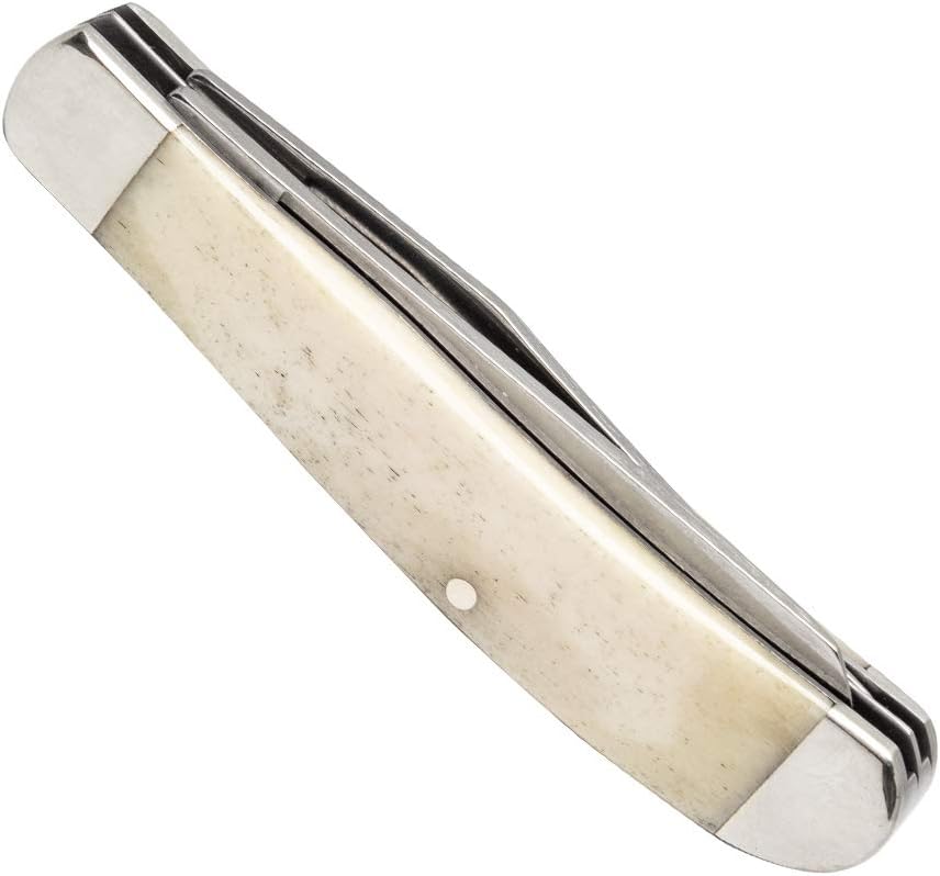 Bear & Son - MANUAL - 2.75" - Clip Point, Spey - 440 Stainless Steel - White Smooth Bone - High Carbon Stainless Steel - WSB07