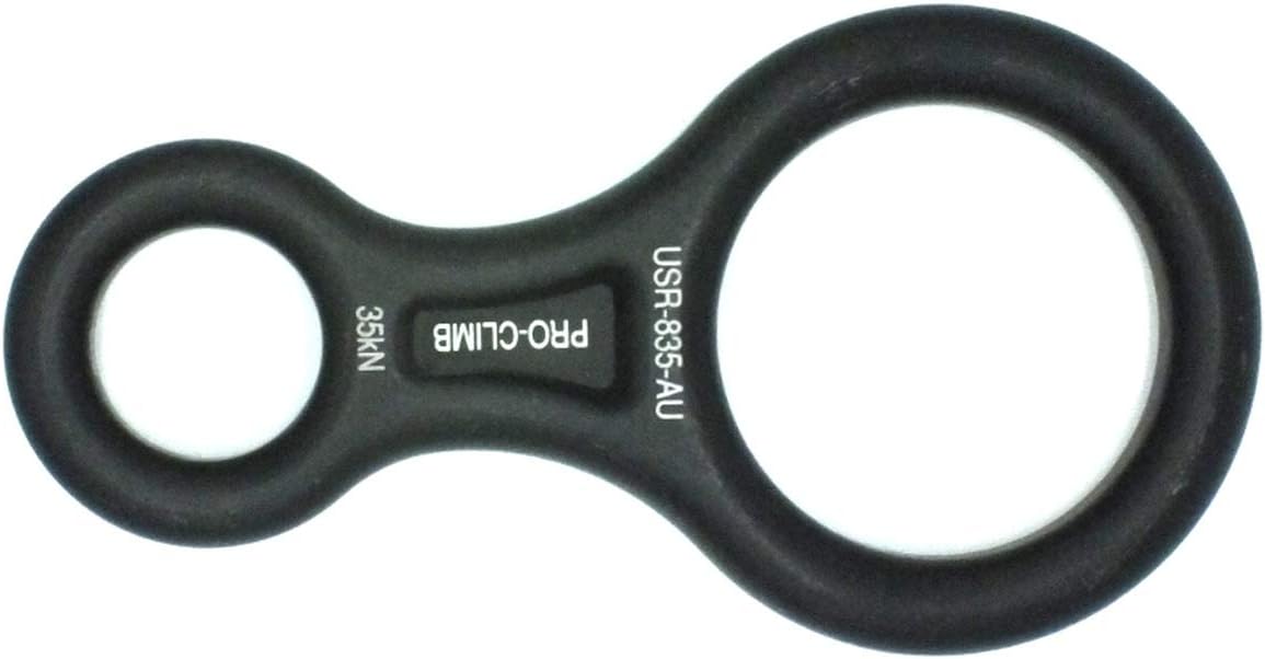 35 kN Fall Rescue Figure 8 Aluminum Descender Rigging Plate Heavy Duty Belay Device (Silver)